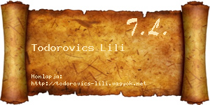 Todorovics Lili névjegykártya